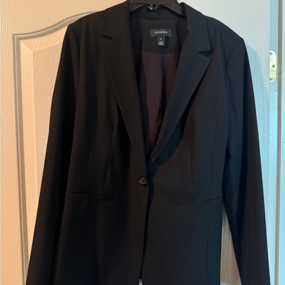 Halogen Black Blazer Classic Tailored Suit Jacket